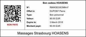 Spécimen bon cadeau massage qrcode